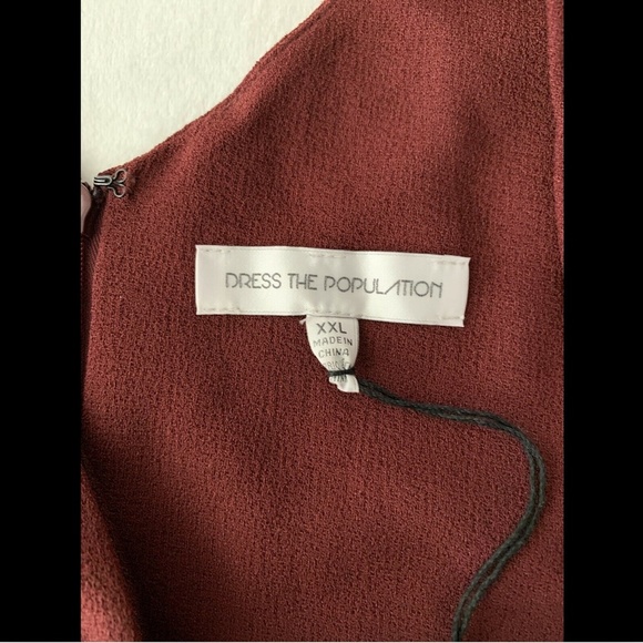 EUC $288 Dress the Population Sandra Trumpet Gown burgundy [ PLUS SZ XXL‎ ] - Picture 5 of 11